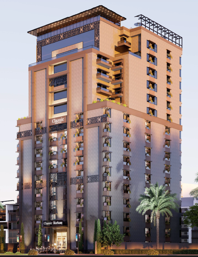 Modern hotel with elegant architecture