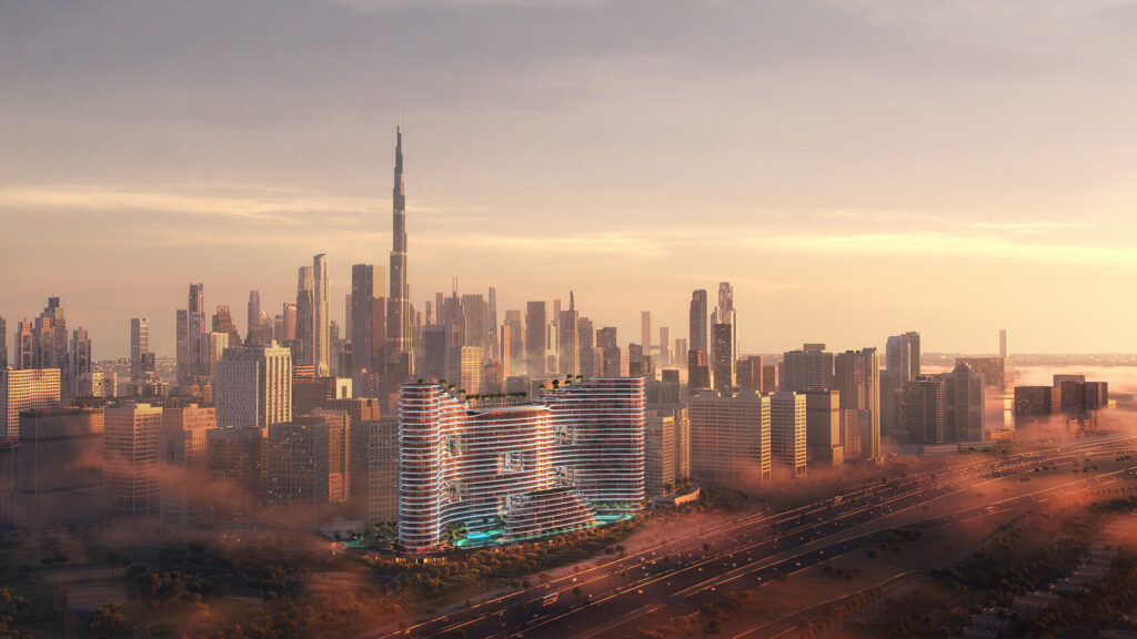 Binghatti Aquarise location map central Business Bay Dubai near Canal and Downtown