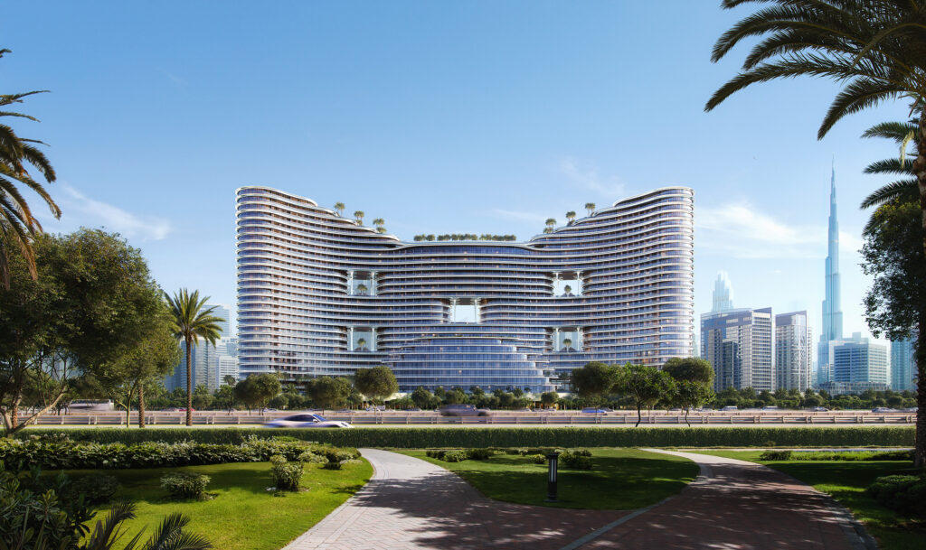 Binghatti Aquarise location map central Business Bay Dubai near Canal and Downtown