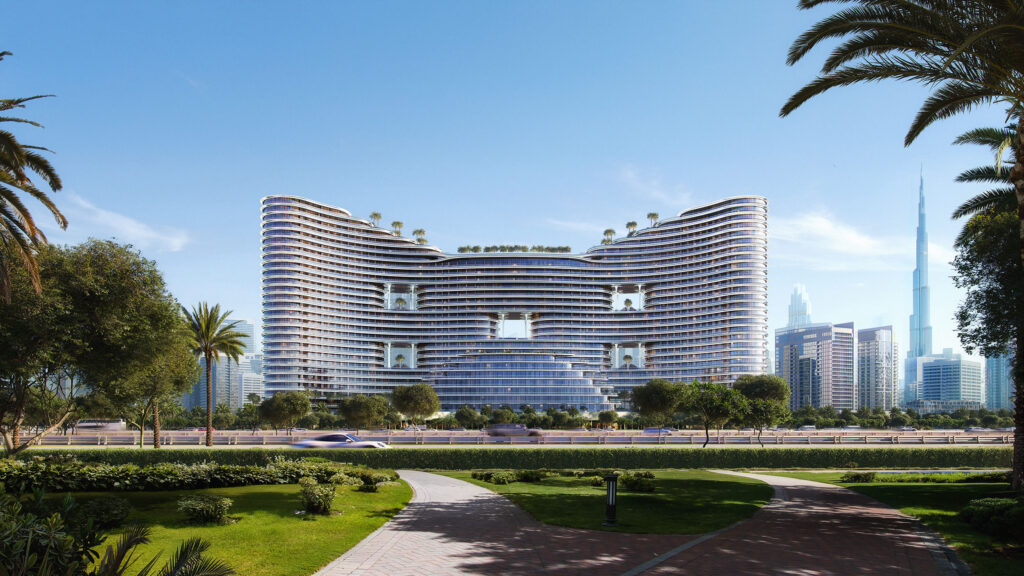 Binghatti Aquarise location map central Business Bay Dubai near Canal and Downtown